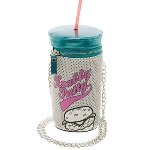 Bioworld Krabby Patty Crossbody Bag - Teal and White